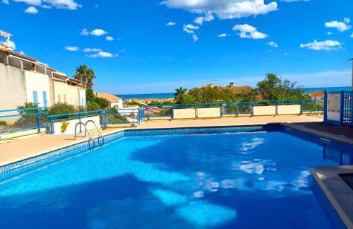 Plain-pied Jardin 6 personnes Clim Vue Mer Parking Wifi Terrasse Piscine dans la résidence - Foto 6