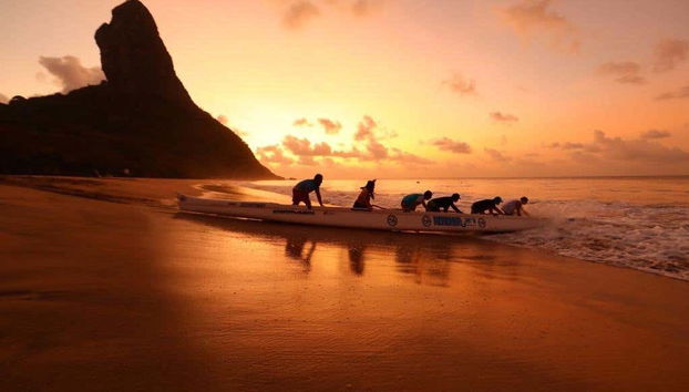 Getting out of the canoe