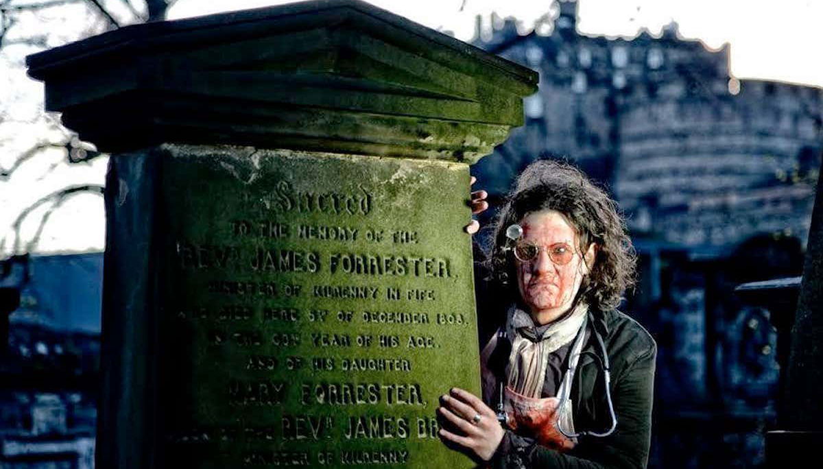 Fantasma en el cementerio Greyfriars Kirkyard de Edimburgo