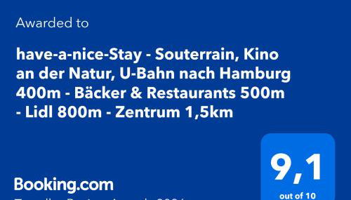 have-a-nice-Stay - Souterrain, Kino an der Natur, U-Bahn nach Hamburg 400m - Bäcker & Restaurants 500m - Lidl 800m - Zentrum 1,5km - Foto 5