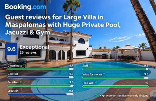 Large Villa in Maspalomas with Huge Private Pool, Jacuzzi & Gym - Foto 3