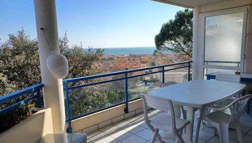 Plain-pied, terrasse, piscine, pleine vue mer, plage à 6' à pied, parking, wifi - Foto 5