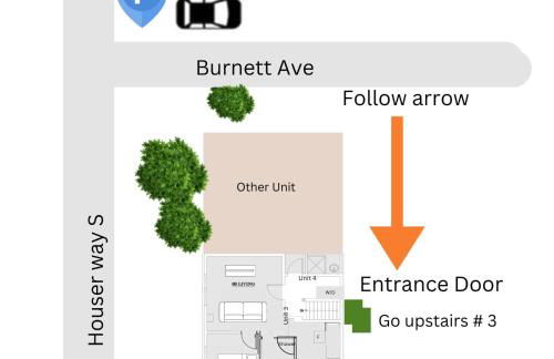 Charming & Bright Gem Prime Location Street Parking with AC - Foto 8