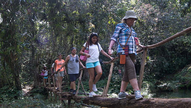 Un groupe visitant le parc Guanayara