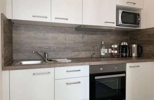 Top Modernes 1-Zimmer-Apartment mit Küche, Parkplatz, kostenfreiem WLAN und Netflix - Foto 8