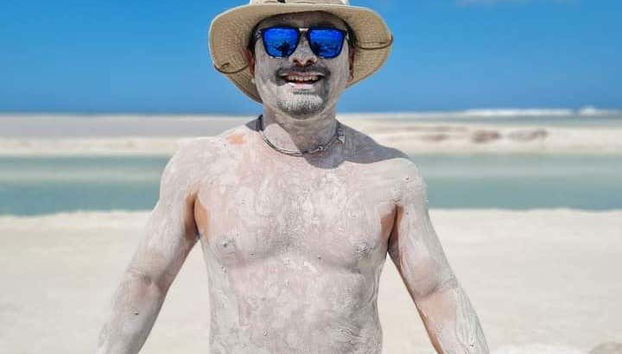 Enjoying the mud bath