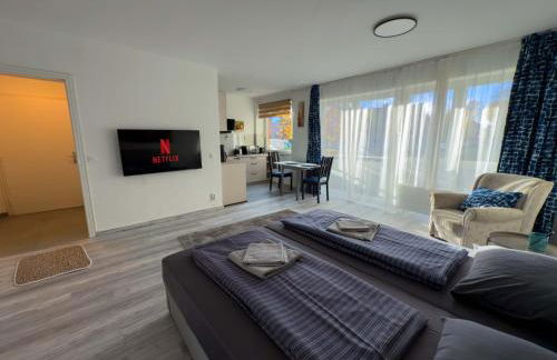 Ruhiges saniertes Apartment bei Hamburg Parkplatz Balkon WLAN - Foto 4