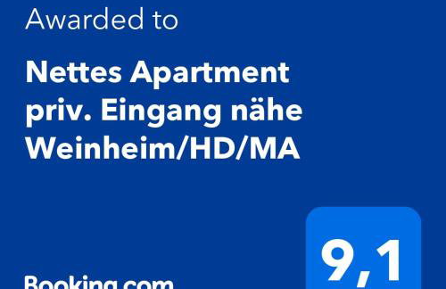 Forest Hill Travel &Work Nettes Apartment mit privatem Eingang Birkenau Mannheim Weinheim Heidelberg - Foto 23