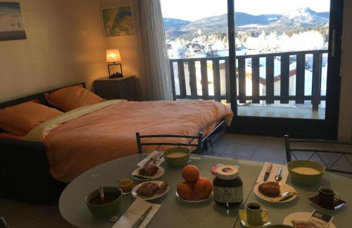 Confortable Studio de montagne avec loggia et jolie vue Les Rousses "Le Flocon des Cimes" Station de ski familiale Jura 39 - Foto 8