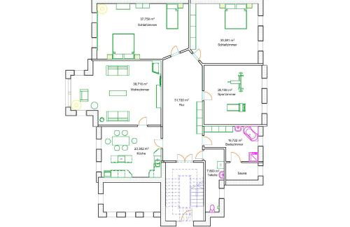 Stadtvilla Apartment zentral 200qm mit Sauna und Gym - Foto 19