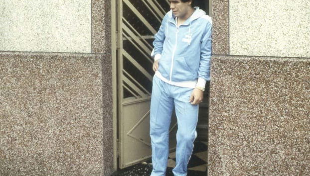 Foto di Maradona all'ingresso della sua abitazione