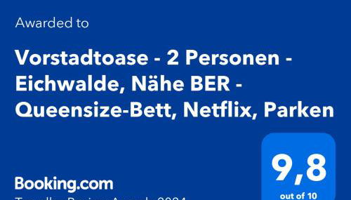 Vorstadtoase - 2 Personen - Eichwalde, Nähe BER - Queensize-Bett, Netflix, Parken - Foto 2