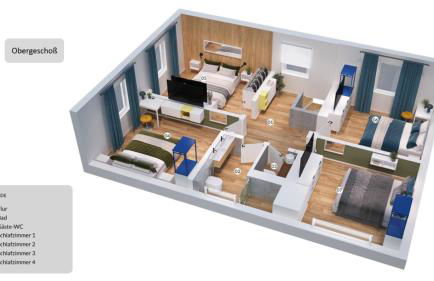 HOUSE 756 MAINZ - DESIGN-FERIENHAUS, 4 Schlafzimmer, 3 Bäder, SAUNA & Kamin - Foto 9