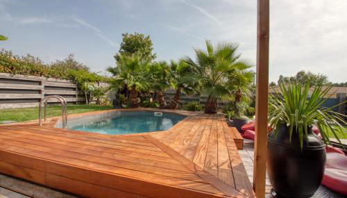 Villa Meli - Le Porge : la plage, Lège-Cap Ferret et Lacanau à 10 minutes - Foto 4, Garden, sunbed, Garden view