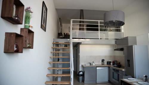 Le Passementier, T2 duplex grand volume parking souterrain wifi Netflix - Foto 3, stove, dishwasher, toaster