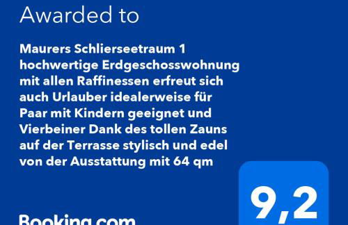Maurers Schlierseetraum 1 hochwertige Erdgeschosswohnung mit allen Raffinessen erfreut sich auch Urlauber idealerweise für Paar mit Kindern geeignet und Vierbeiner Dank des tollen Zauns auf der Terrasse stylisch und edel von der Ausstattung mit 64 qm - Foto 3
