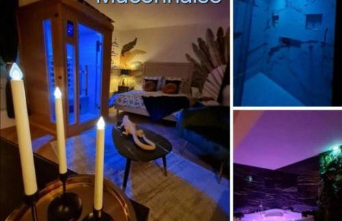 Spa-Sauna-Ciel de pluie tropicale-Champagne Nuit Romantique - Escapade Mâconnaise - Foto 49
