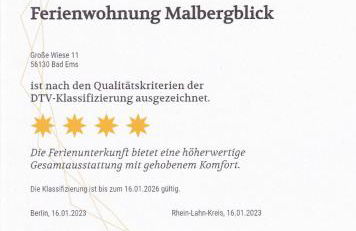 Ferienwohnung Malbergblick klassifiziert mit 4 DTV-Sternen - Foto 2