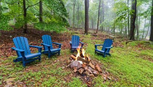 River Cabin w Hot Tub, Screened Porch & Fire Pit - Foto 3, Garden