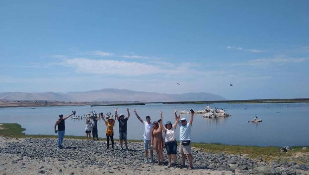 Turistas en los humedales de Ite