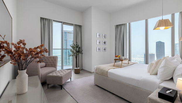 Maison Privee Sky-High Elegance w/ Unrivaled Burj Khalifa Views - Foto 2, Habitación