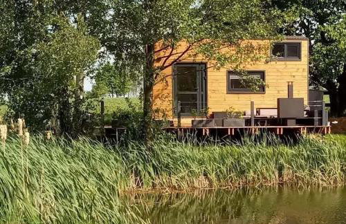 TinyHousebeiDresden mit Faßsauna klein aber fein, beste Alleinlage direkt am Naturteich, große Terrasse - Nähe Sächsische Schweiz und Dresden - Foto 12