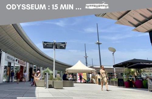 NOUVEAU - Jungle Montpeul - Clim - Wifi fibre - Netflix - 5' du centre et gare - Parking - Loggia - 15' des plages - Foto 32