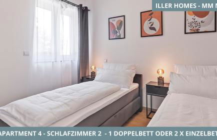 Iller Homes Memmingen - Moderne Fewos mit Terrasse für bis zu 7 Pers mit Parkplätzen - Foto 39