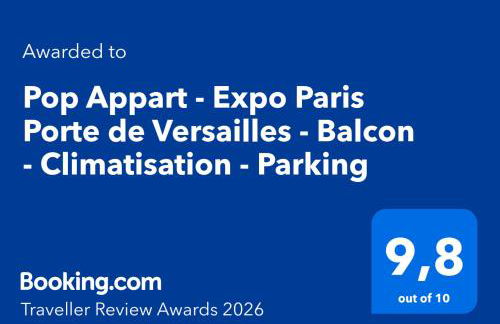 Pop Appart - Expo Paris Porte de Versailles - Balcon - Climatisation - Parking - Foto 38