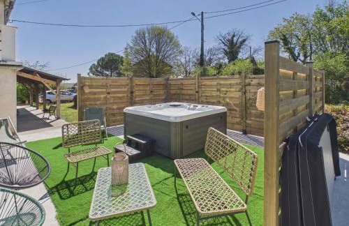 Grand jardin, terrasse et jacuzzi - maison pour 7 - Foto 22