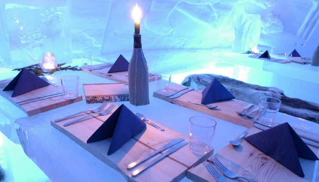 Visite d'un hôtel de glace + Dîner au restaurant de glace - Photo 3, Une table du restaurant
