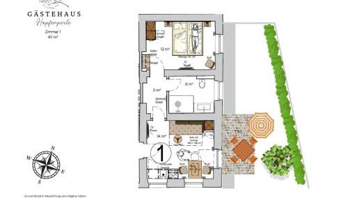 Apartment mit Terrasse "Blumentraum" - Foto 3