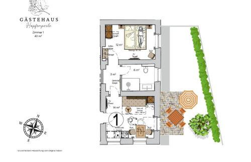 Apartment mit Terrasse "Blumentraum" - Foto 3