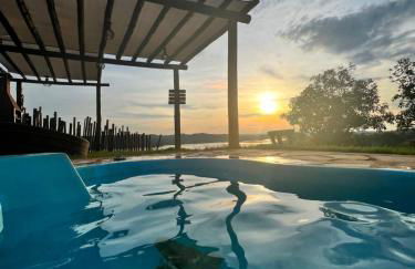 Chalé Mirante, piscina, cachoeira, lago e vista espetacular em Alexânia Goiás - Foto 29