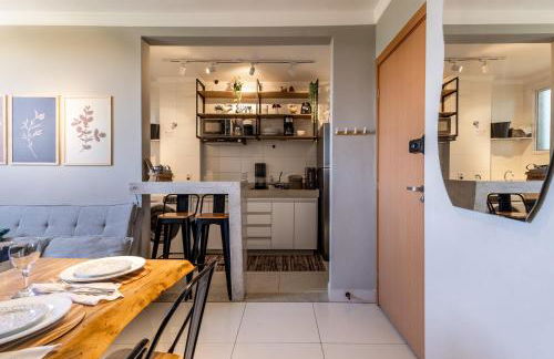 Flats Praia Uberlandia - Apt próximo ao Praia Clube - Area de lazer com Portaria 24 horas, piscina, academia, brinquedoteca, churrasqueira e áreas verdes para caminhadas - Foto 6