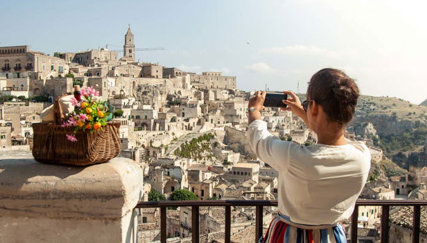 Fotografiando Matera desde un mirador