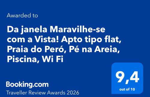 De frente a Praia do Peró, Da janela Maravilhe-se com a Vista! Apto tipo flat, Pé na Areia, Piscina, Wi Fi - Foto 2