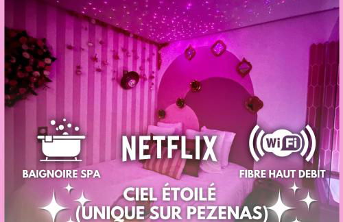 LOVE Room - Balnéo - Ciel Etoilé - Free Wifi - Netflix - Hyper Centre - Foto 1