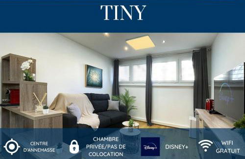 HOMEY TINY - Chambre privée - Située en Hyper-centre - Disney Plus et Wifi inclus - Sans SDB - Proche de Genève et des transports en commun - Foto 1