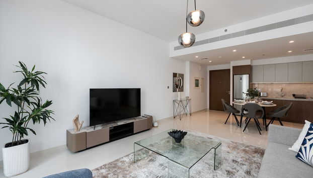 Contemporary 1BR w Dubai Marina Glimpse - Foto 5, Habitación