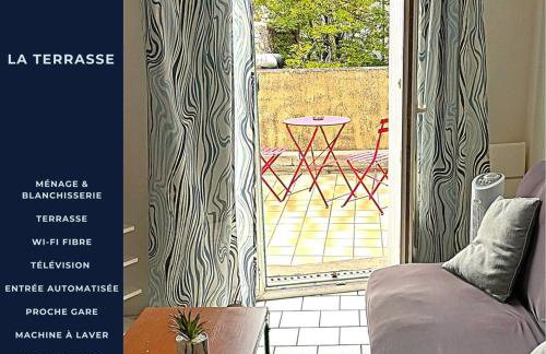 La Terrasse, T2 proche gare, Wifi, tv HD, grande terrasse - Foto 1