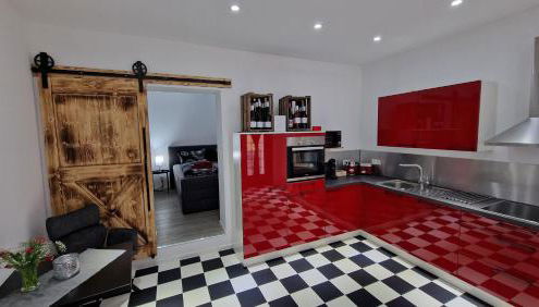 Ferienwohnung Nr.3 - Foto 3, stove, minibar