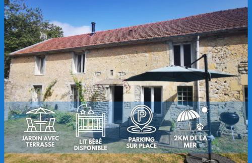 Maison renovee en pierres séjour spacieux avec jardin et terrasse aménagée près Omaha beach & Bayeux à 5mn de la mer tous commerces - Foto 1