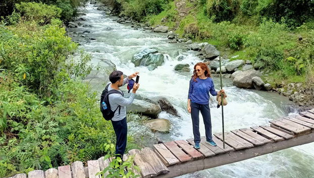 Hiking while looking for birds