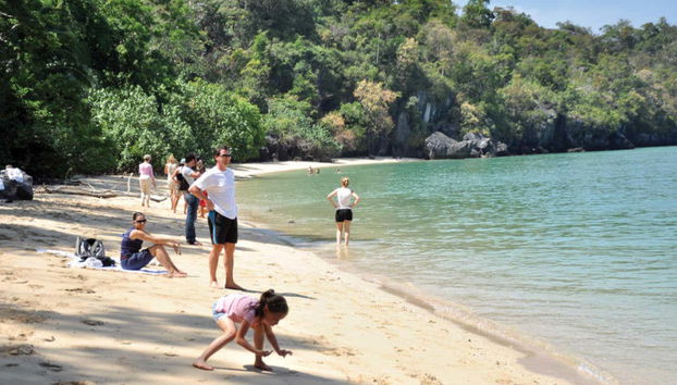 Disfrutando de un día en la playa