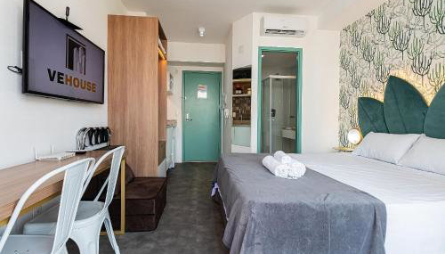 Studio - Setin Downtown Estação Luz - Sou House - Foto 3, towels, wardrobe