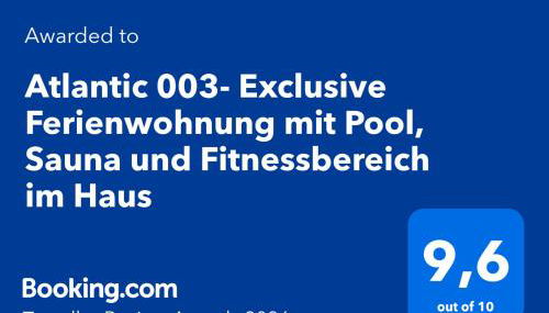 Atlantic 003- Exclusive Ferienwohnung mit Pool, Sauna und Fitnessbereich im Haus - Foto 3