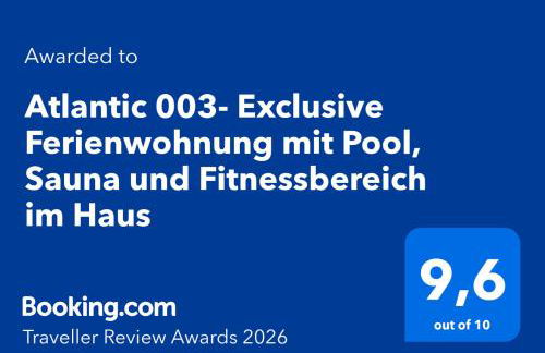 Atlantic 003- Exclusive Ferienwohnung mit Pool, Sauna und Fitnessbereich im Haus - Foto 3