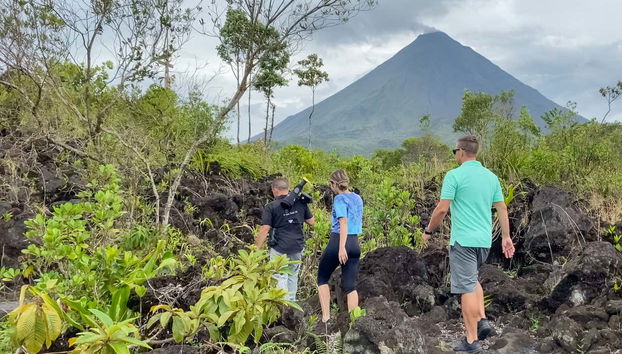 Durante la caminata al Volcán Arenal