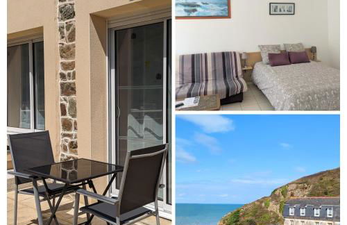 Appart' avec grande terrasse vue mer -50m plage et du sentier de randonnée - Photo 1